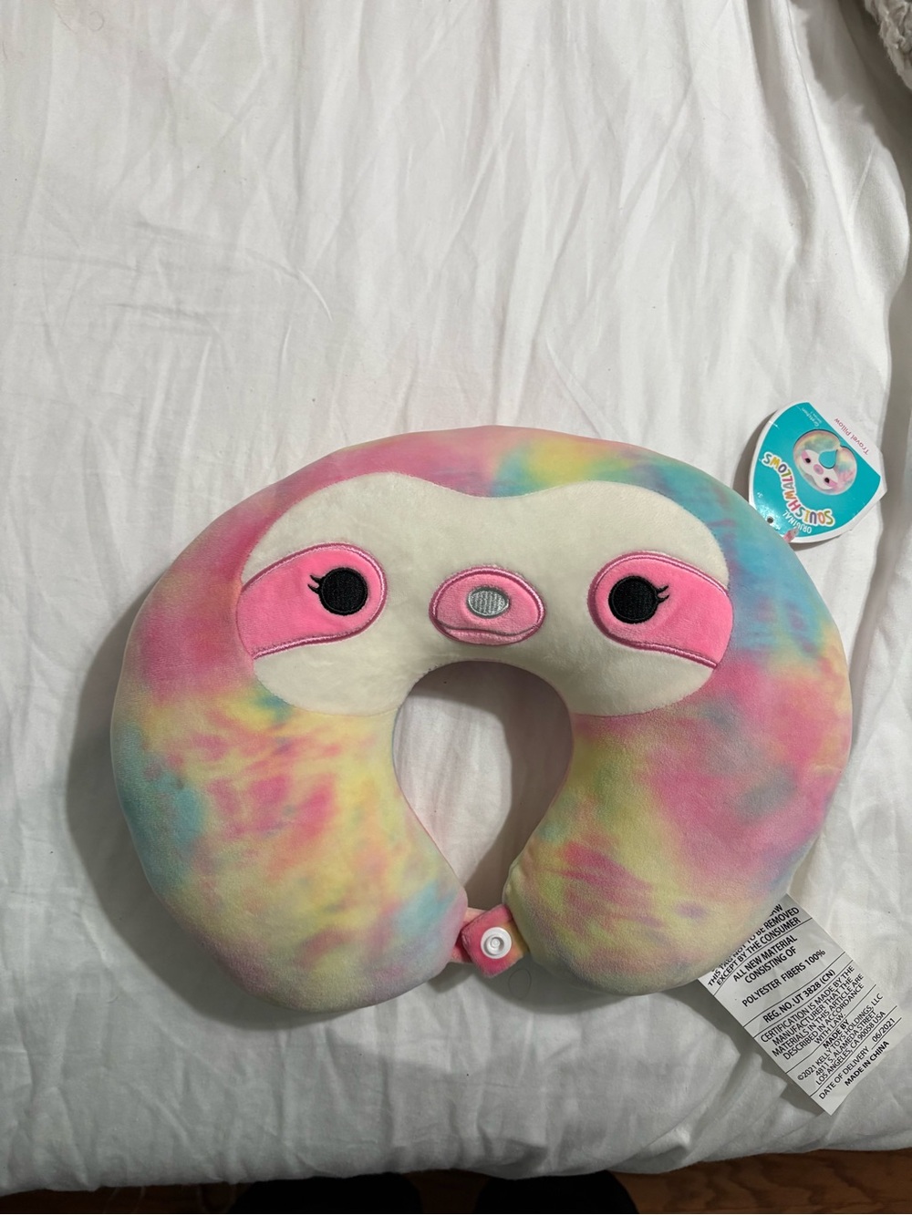 Squishmallow Sloth Plush Neck Pillow